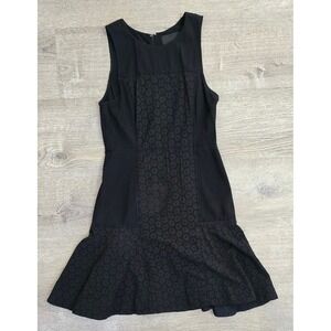 J.Crew Sleeveless Maxi Dress Womens Size 8  Black Eyelet Lace
